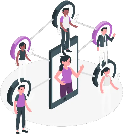 Connected Customizable Isometric Illustrations Amico Style Marketing Png People Connected Icon