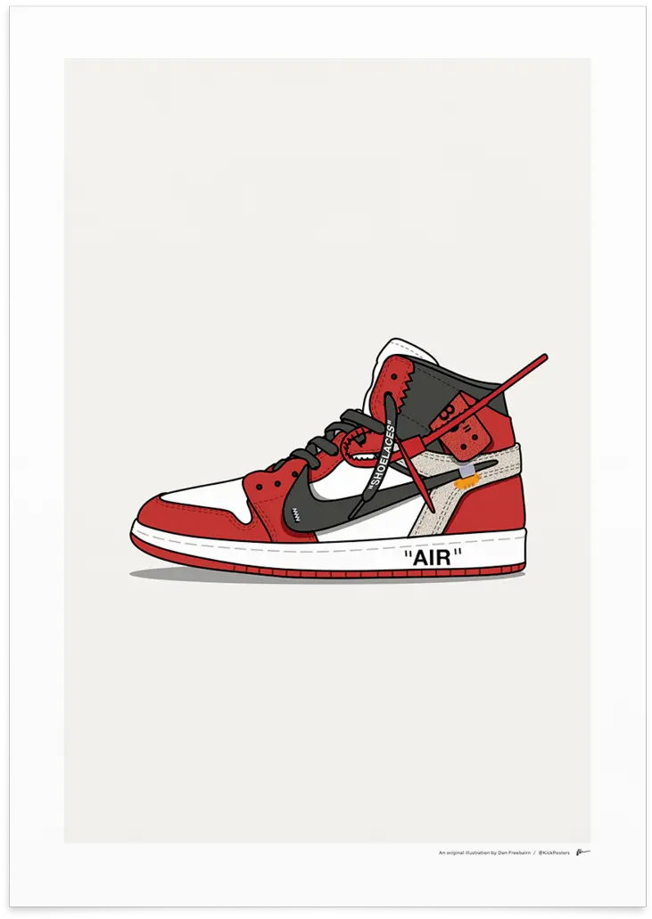 Off White Jordan 1 Chicago Jordan 1 Off White Chicago Poster Png Off White Logo Transparent