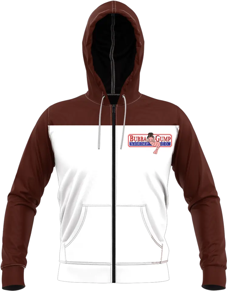 Bubba Gump Unisex Zipped Hoodie Long Sleeve Png Bubba Gump Shrimp Logo