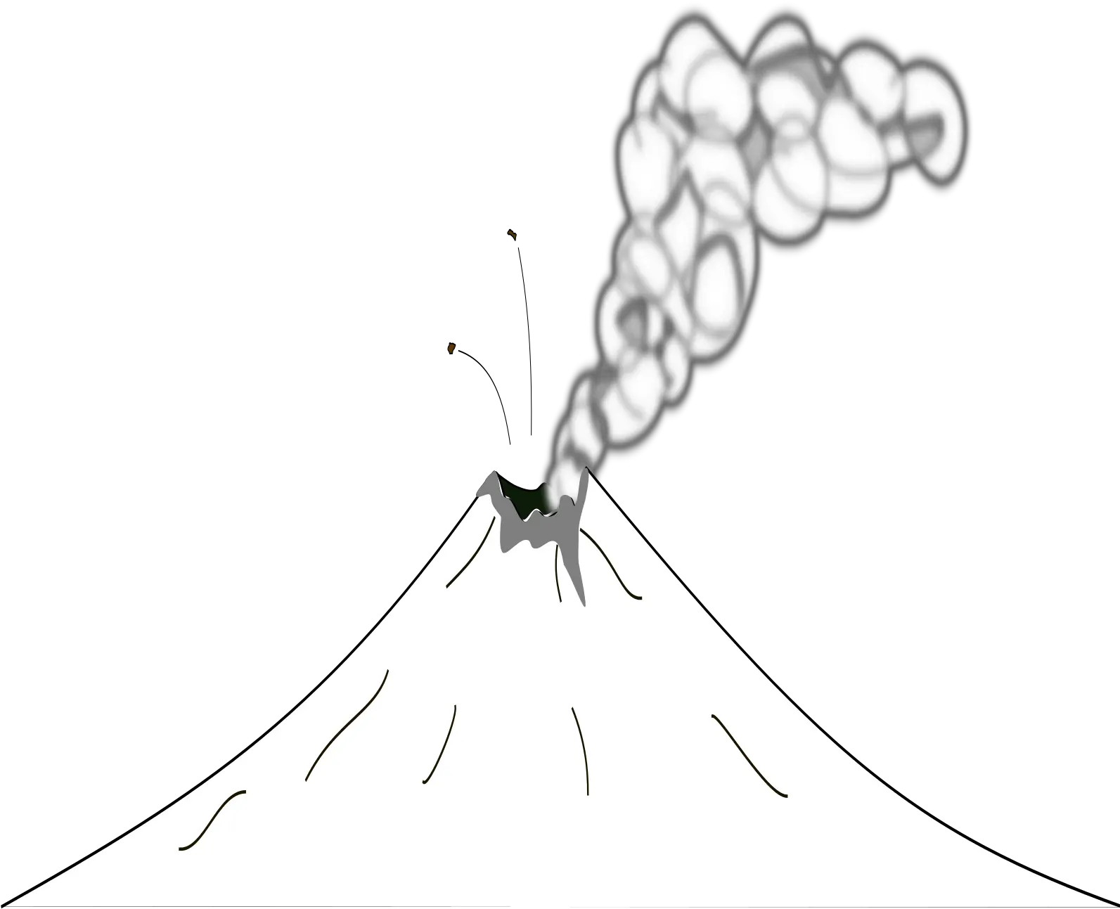 Volcano Svg Vector Clip Art Svg Clipart Gambar Hitam Putih Gunung Png Volcano Png
