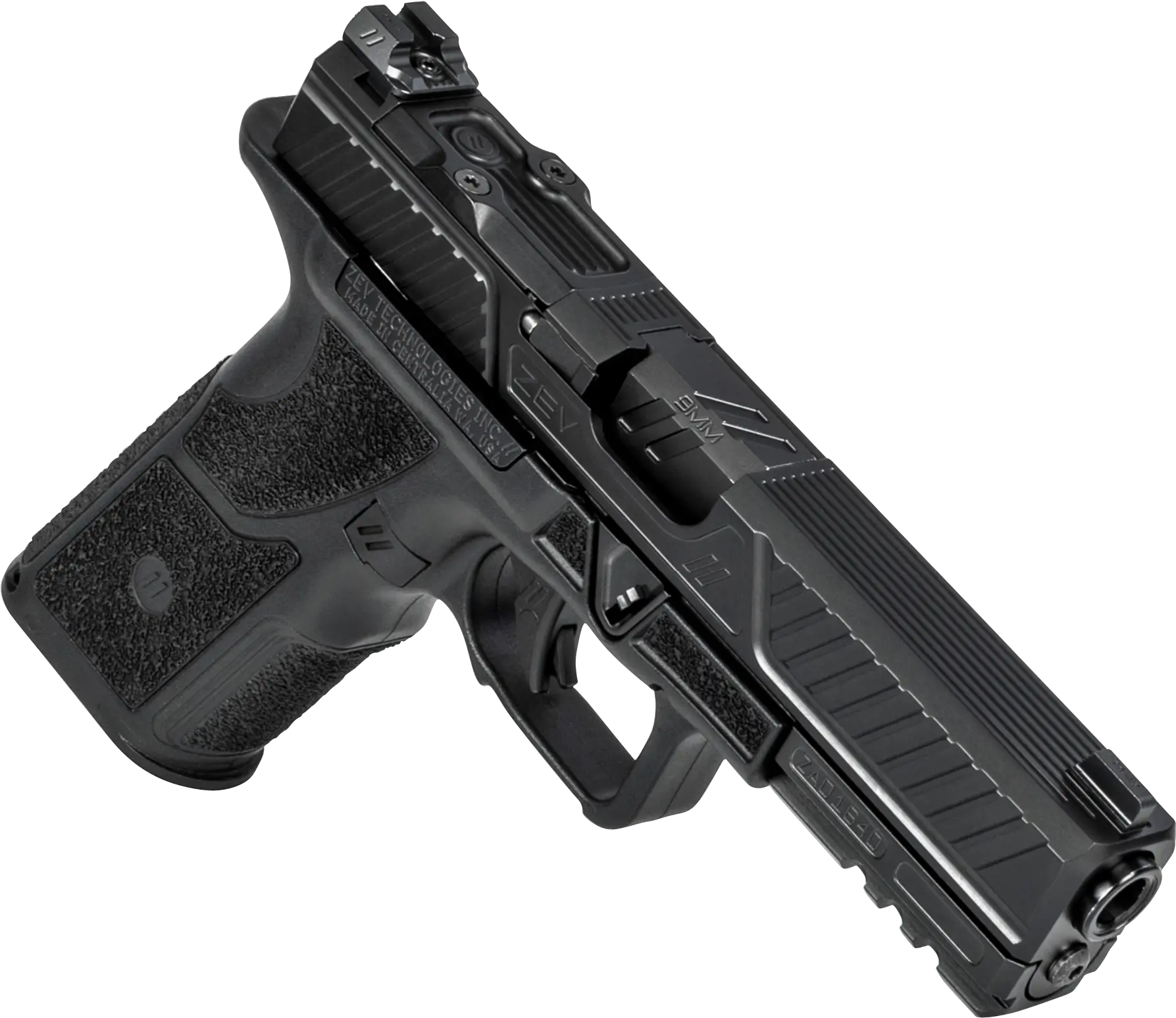 Zev Oz9stdbbns Oz9 Standard 9mm Luger 171 Black Zev Tech Oz9 Png Holding Gun Transparent