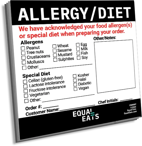 Takeout Sticky Note For Foodservice Allergy Png Sticky Note Png