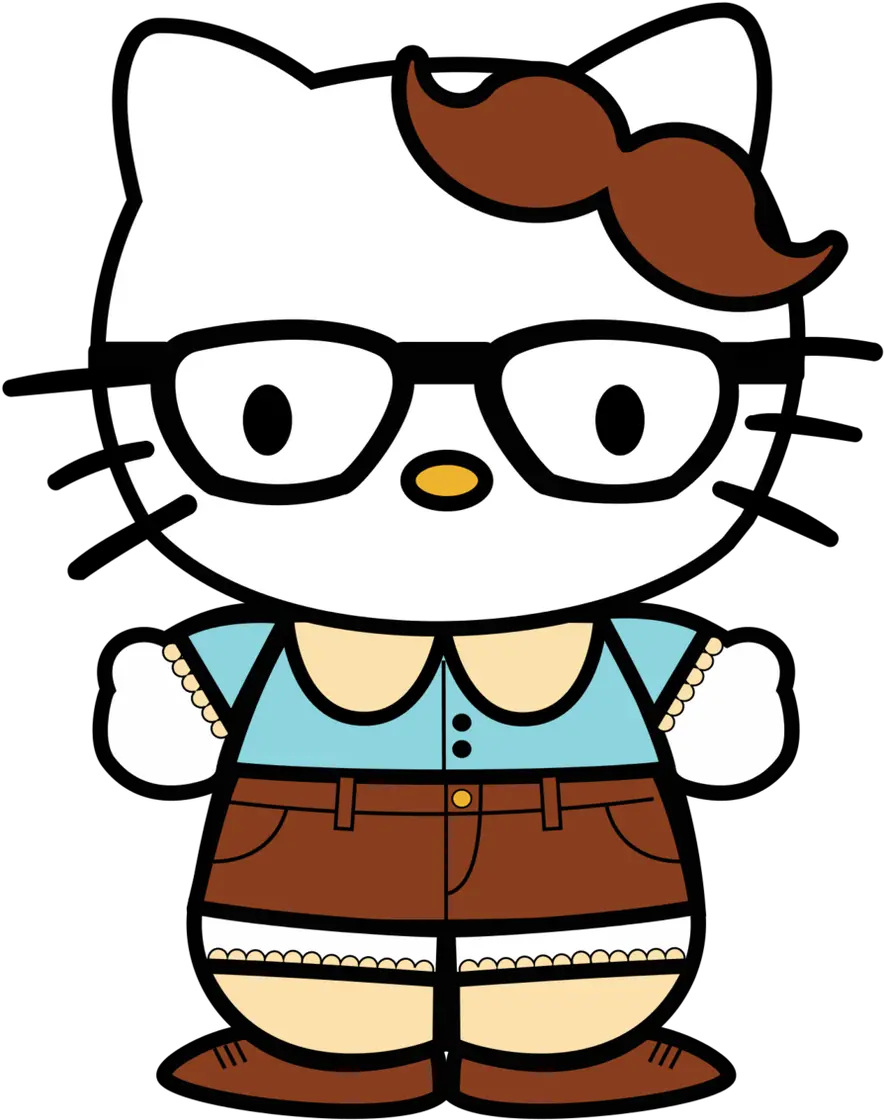 Hello Kitty Hipster Clipart Adf Glasses Image Hello Kitty Head Colouring Png Hipster Glasses Png