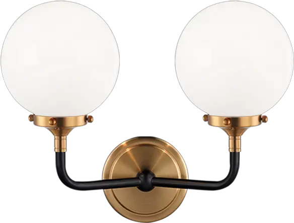 Particle Aged Gold Brass With Black Rod 2 Arm Sconce Sconce Png Light Particles Png