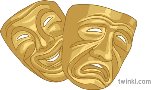 Comedy And Tragedy Theatre Masks General Illustrations Secondary Mask Png Theater Masks Png