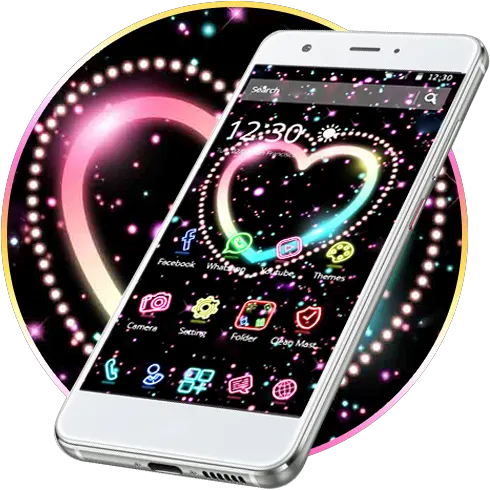 Neon Heart 2d Theme Smartphone Png Neon Heart Png