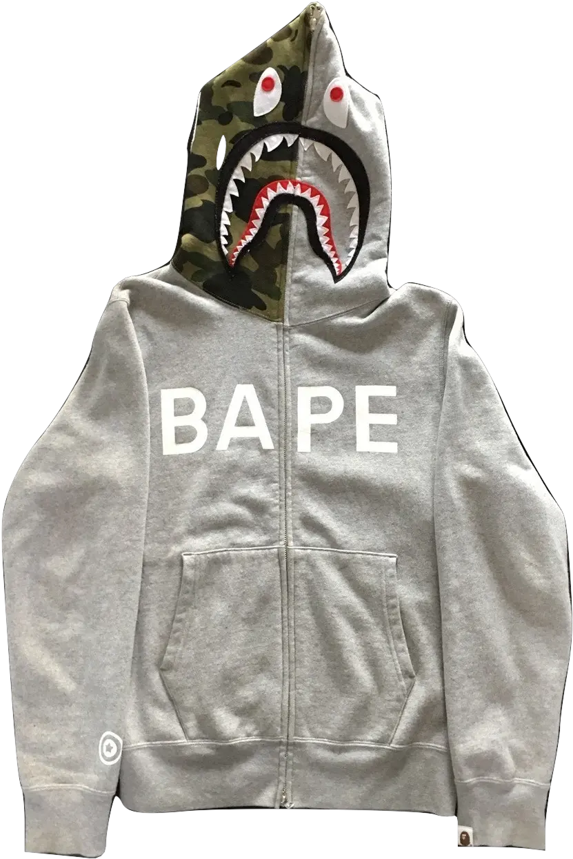 Bathing Ape Shark Full Zip Hoodie Bape Logo Shark Hoodie Png Bape Logo Png