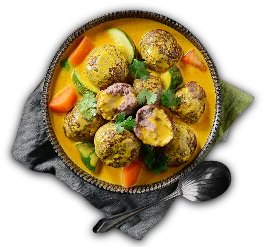 Yellow Curry Meatball Brussels Sprout Png Curry Png