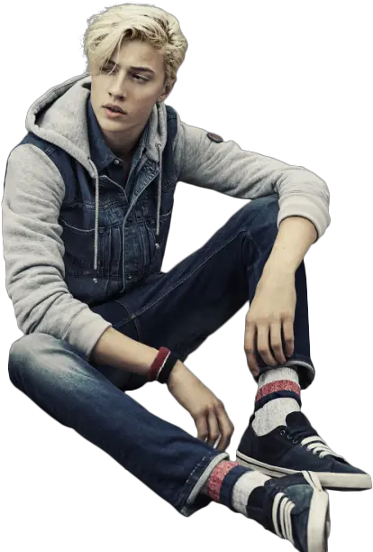 Model Man Png Free Image Lucky Blue Smith Man Sitting Png