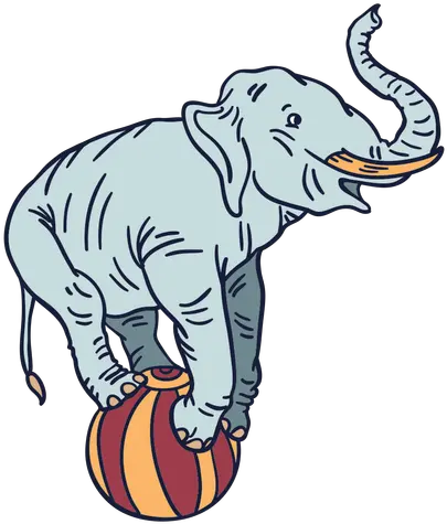 Elephant Circus Hand Drawn For Basketball Png Circus Elephant Png
