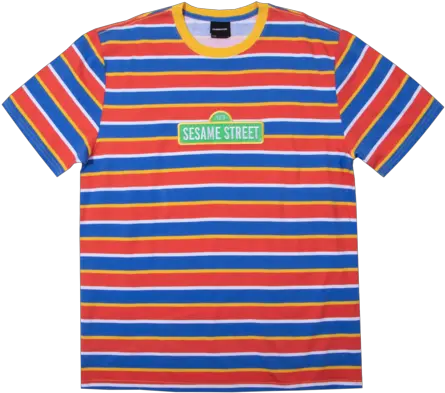 Sesame Street Logo Striped Tee Png