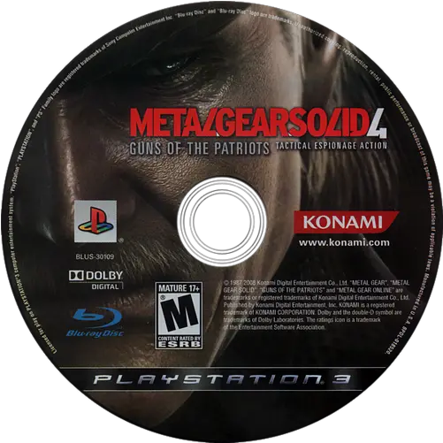 Guns Of The Patriots Metal Gear Solid 4 Guns Of The Patriots Ps3 Disco Png Metal Gear Solid Icon