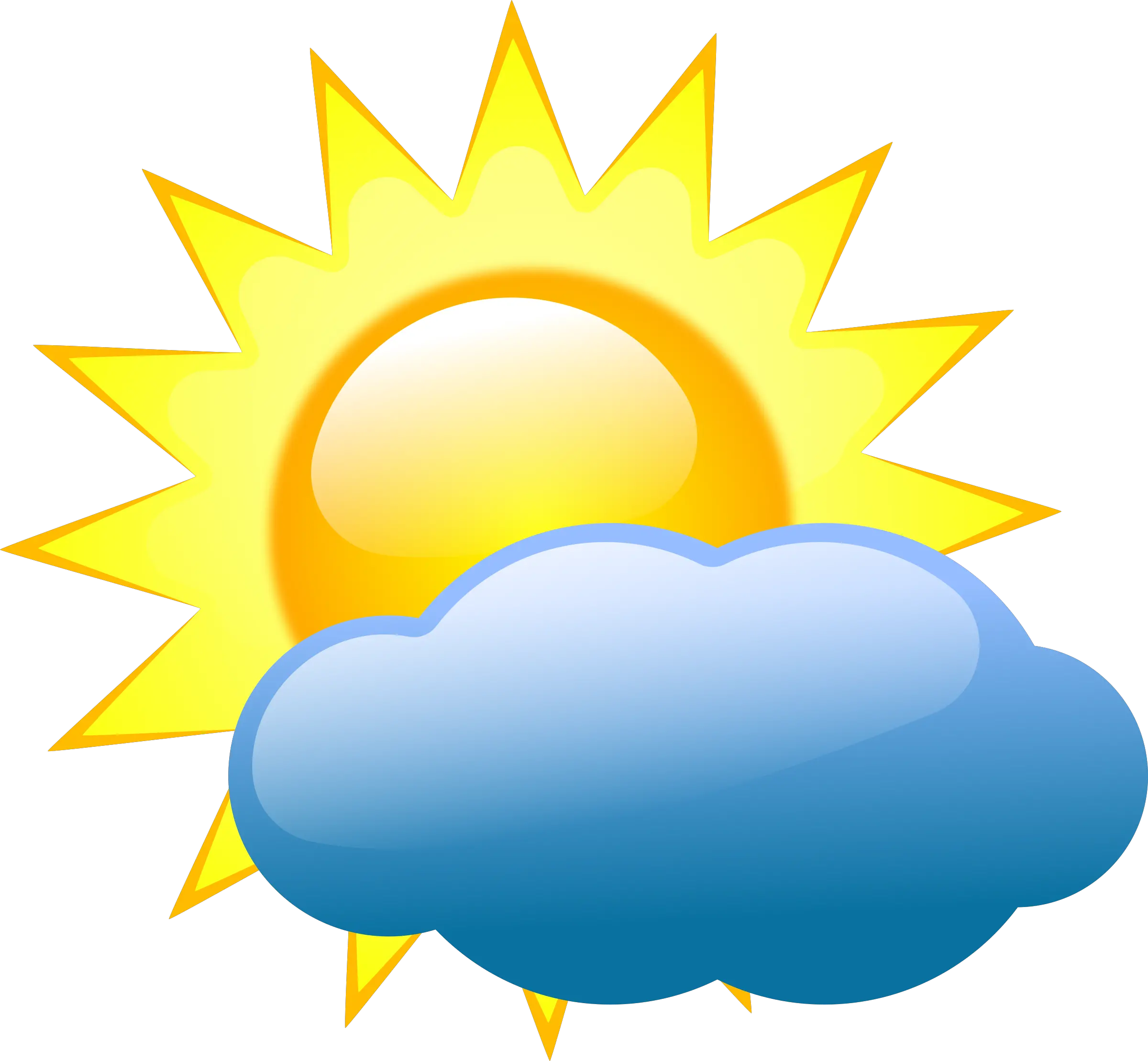 Partly Cloudy Sky Vector Illustration Weather Symbols Png Sky Vector Png
