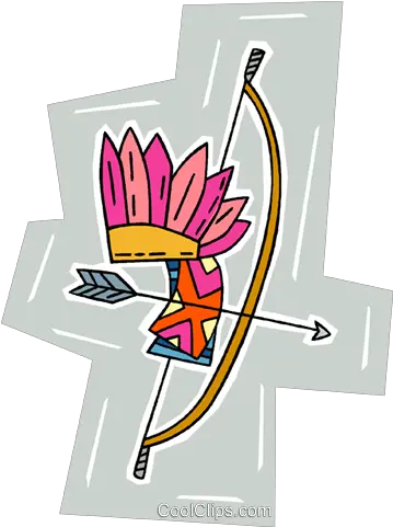 Download Hd Indian Head Dress With Bow Drawing Png Indian Arrow Png