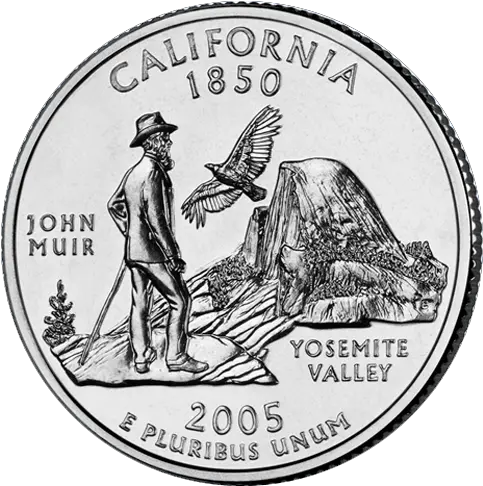 2005 P California Quarter Bu Single California Quarter Png Quarter Png