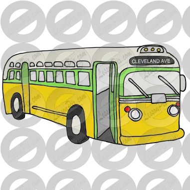 Rpbcp46 Rosa Parks Bus Cartoon Png Bus Clipart Png