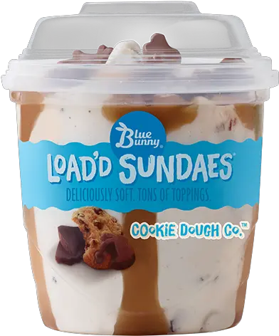 Loadu0027d Sundaes Cookie Dough Co Blue Bunny Blue Bunny Load D Sundaes Png Sundae Icon