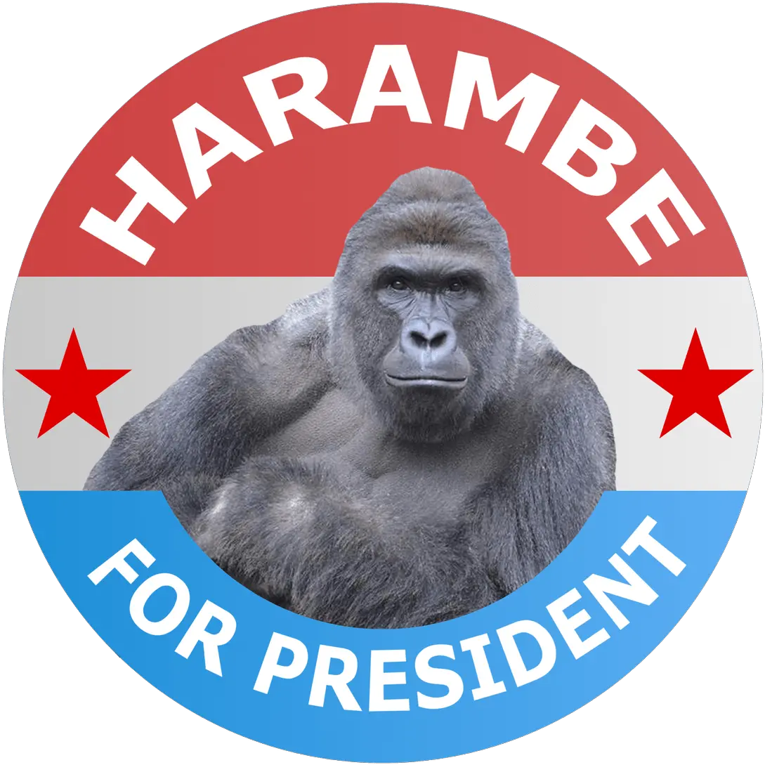 Harambe For President Transparent Png Harambe Png Transparent Harambe Transparent