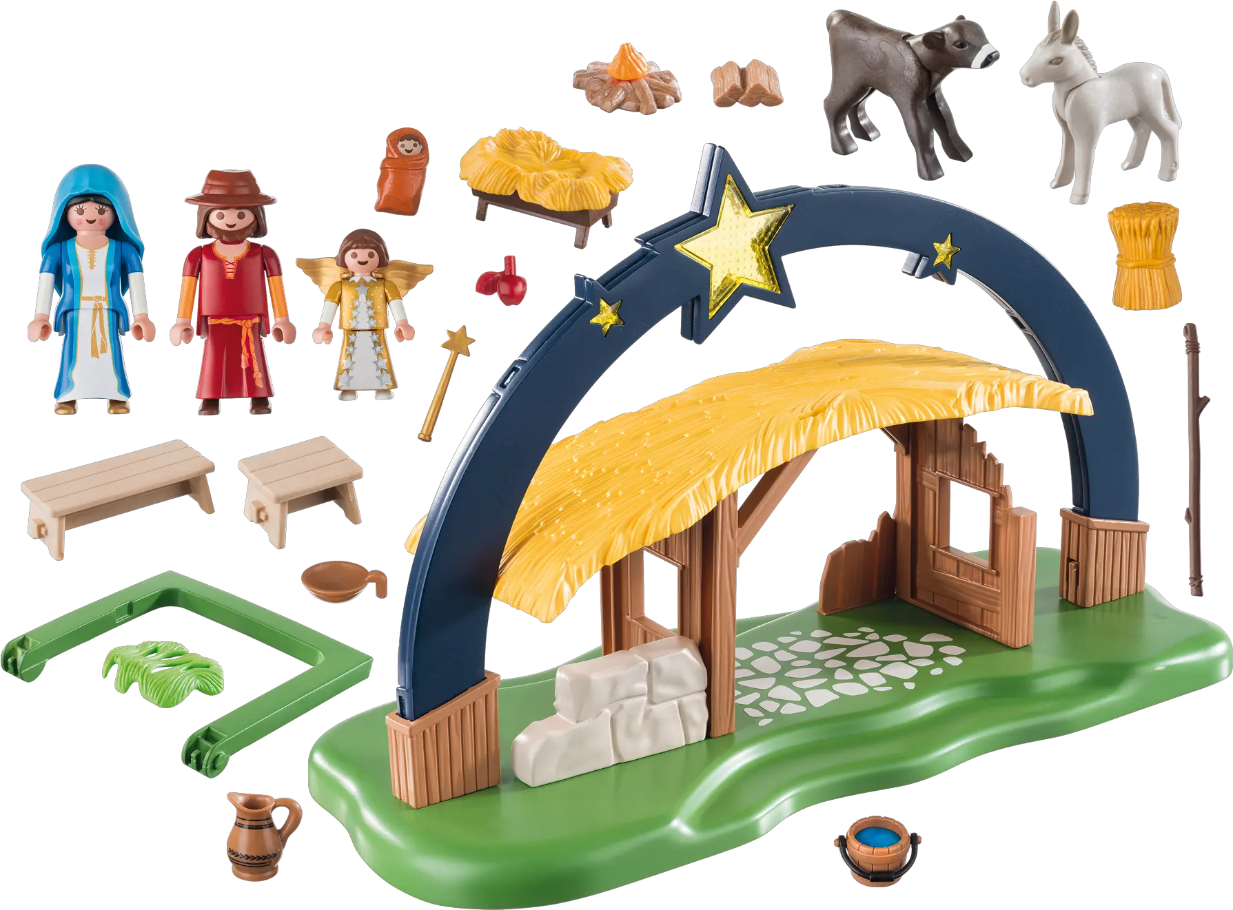 Illuminating Nativity Manger 9494 Playmobil Usa Playmobil Nativity Png Manger Png