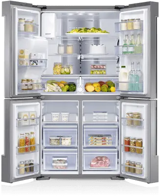 Family Hub Samsung Fridge Transparent Png Stickpng Samsung Rf56m9540sr Refrigerator Png