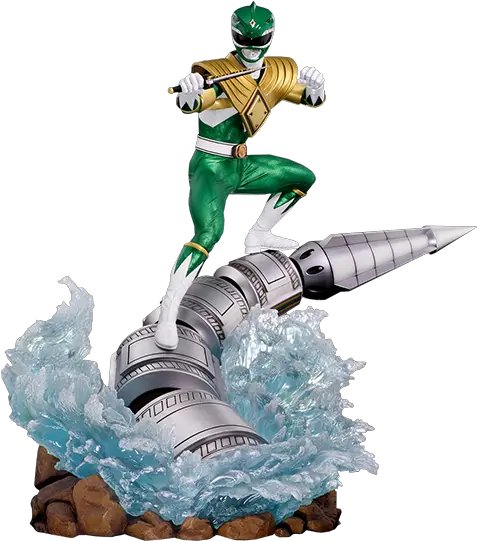 Mighty Morphin Power Rangers Green Ranger Dragonzord Statue Mighty Morphin Power Rangers Legacy Green Dragonzord Size Png Power Ranger Png