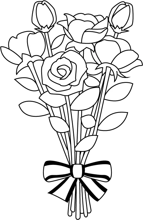 Download Free Png Rose Bouquet Black And White Dlpngcom Flower Bouquet Clipart Black And White Bouquet Png