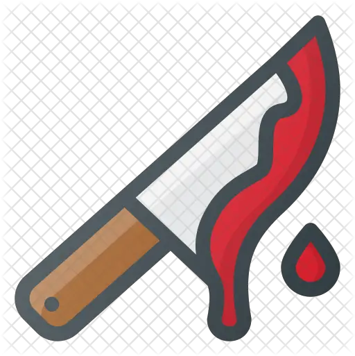 Bloody Knife Icon Of Colored Outline Knife With Blood Cartoon Png Bloody Knife Transparent