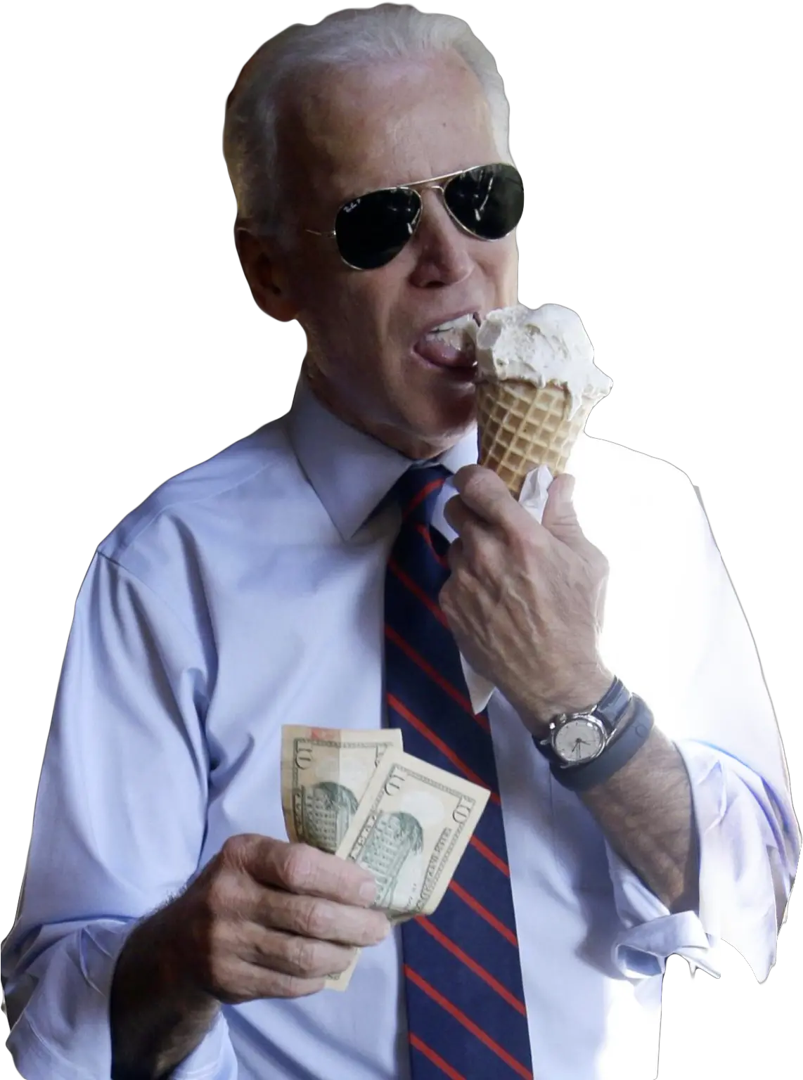 Literally Just A Png Of Joe Biden Eating Ice Cream Joebiden Joe Biden With Ice Cream Cream Png