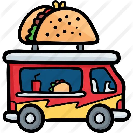 Taco Truck Free Food Icons Taco Food Truck Png Red Truck Png