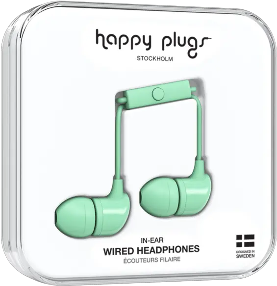 In Ear Mint Happy Plugs Rose Gold Earbud Png Mint Leaves Png