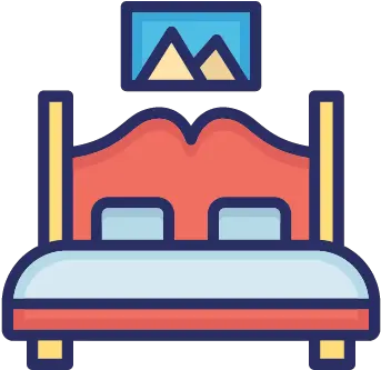 Bed Bedroom Double Color Vector Icon Twin Size Png Bed Icon Png