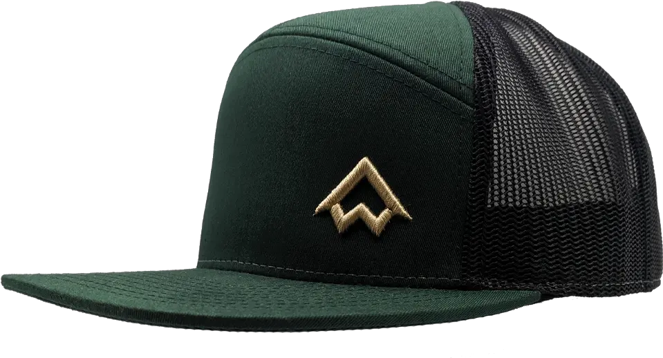 Hat Nwco Icon 3d Puff Dark Greenblack 7panel Trucker Hat For Baseball Png Mesh Icon