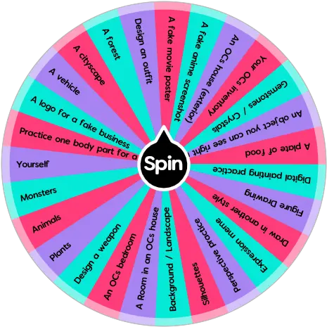 Art Block Prompt Wheel For When You Donu0027t Know What To Draw With Art Block Png Draw Png