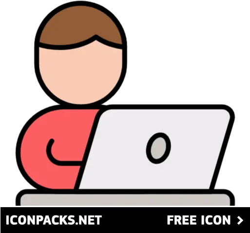 Free Laptop Student Png Svg Icon Education Smart Device Person At Computer Icon