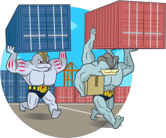 Download Machamps Are Favored Employees Machamp Working Png Moving Png