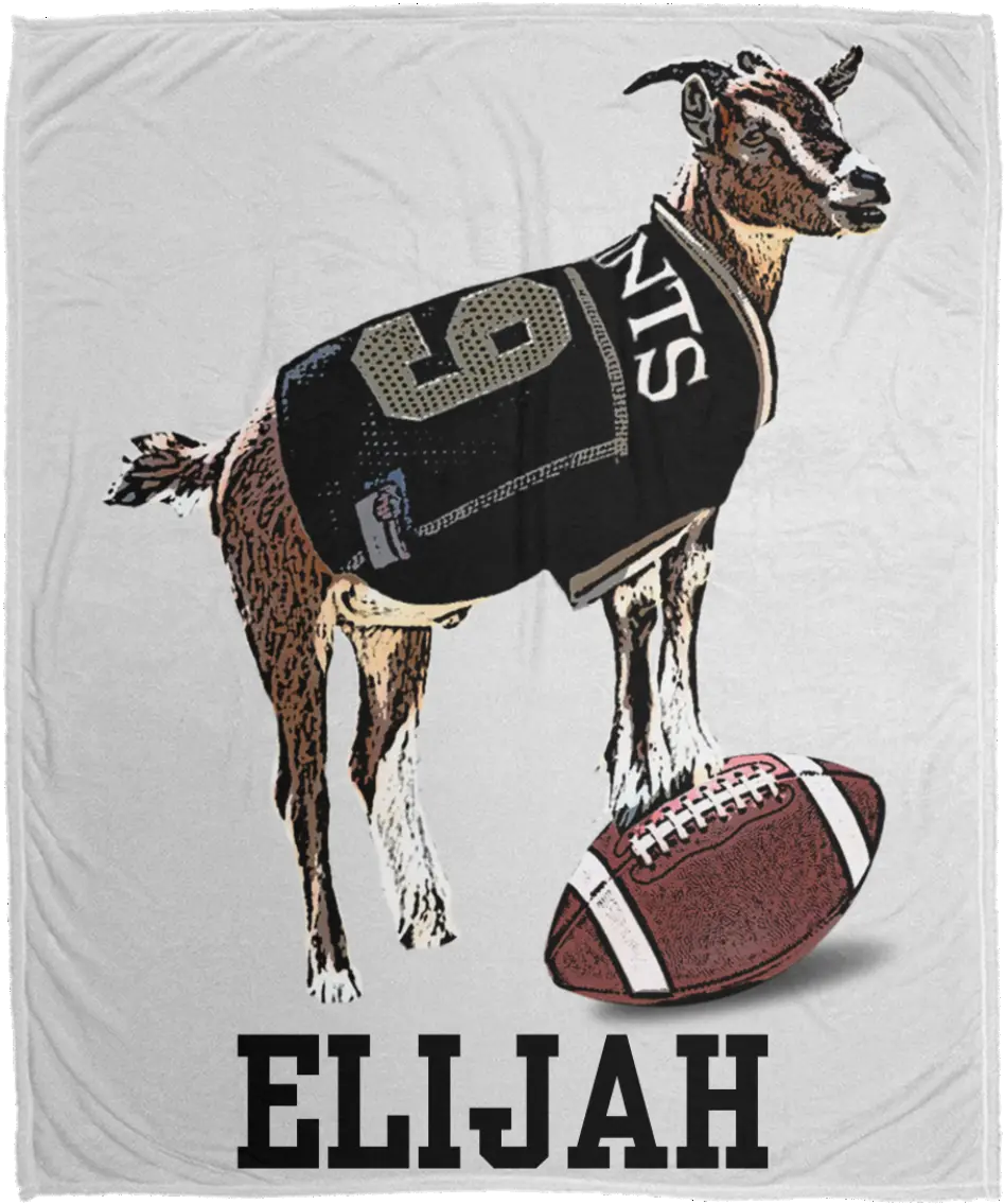 Personalized Drew Brees Goat Velveteen Micro Fleece Blanket Large 50x60 For American Football Png Drew Brees Png