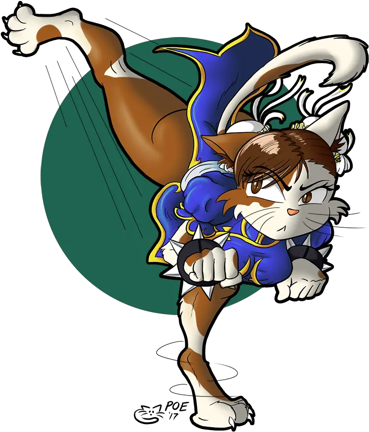 Chun Li Kitty By Poethewondercat Fur Affinity Dot Net Cartoon Png Chun Li Png