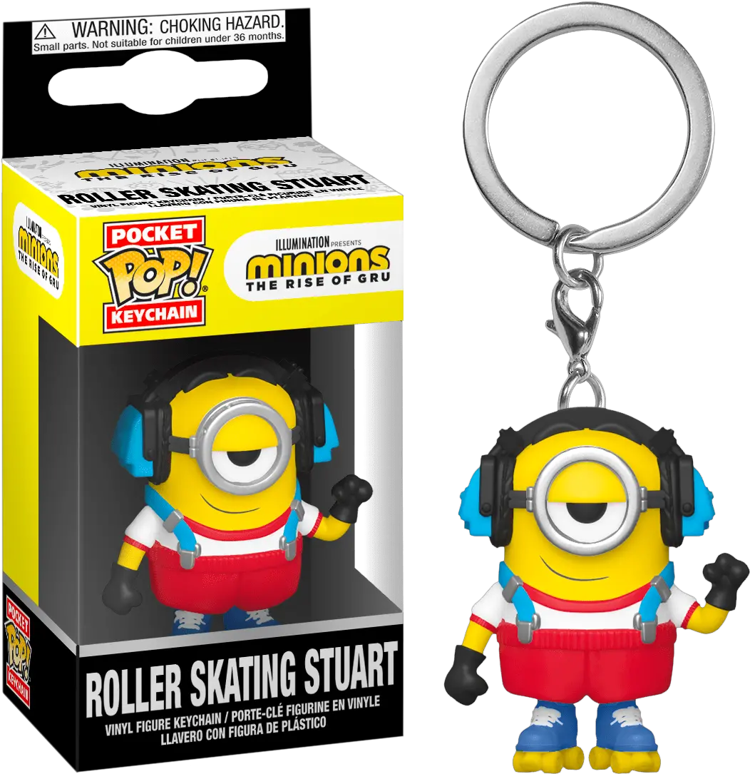 Minions 2 Rise Of Gru Stuart Skater Pocket Pop Keychain Minions Rise Of Gru Pop Figures Png Gru Transparent