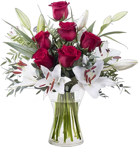 Magical Romance Roses And Lilies Bouquet De Felurs Png White Lily Png
