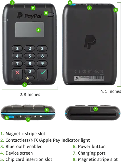 Chip Card Reader Paypal Card Reader Png Paypal Logo Size