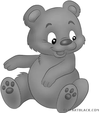 Baby Bear Animal Free Black White Cartoon Baby Gray Bears Png Cartoon Bear Png