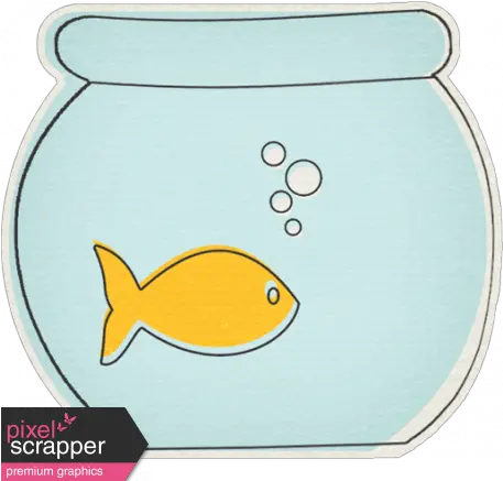 Furry Friends Kitty Fish Bowl Sticker Graphic By Sheila Aquarium Fish Png Fish Bowl Png