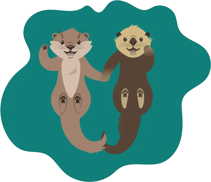 Otter Clipart Transparent Otters Holding Hands Cartoon Png Otter Png