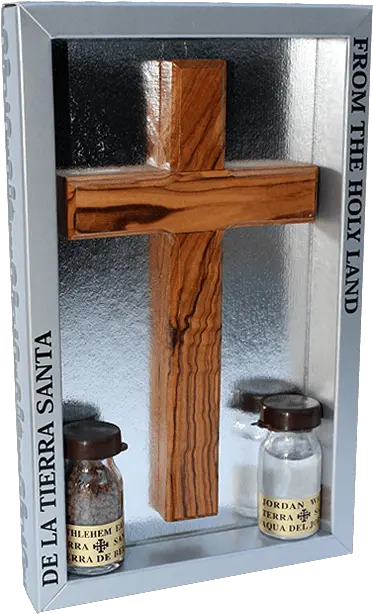 Olive Wood Cross With 2 Holy Land Elements Furniture Png Wood Cross Png