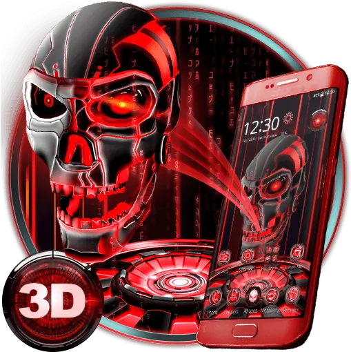 Neon Tech Blood Skull 3d Theme Apk 1 Tema Tengkorak Keren Untuk Android Png 3d Skull Png