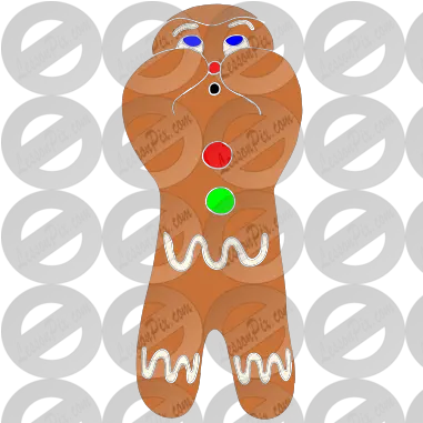 Shy Gingerbread Man Stencil For Classroom Therapy Use Soft Png Gingerbread Man Transparent
