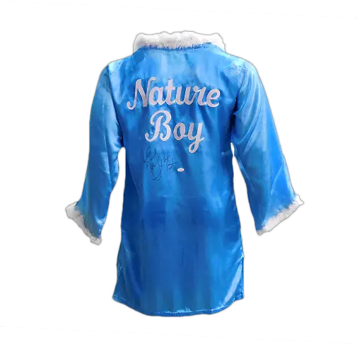 Ric Flair Autographed Blue Pro Wrestling Nature Boy Robe Jsa Coa 16x Inscription Included Png