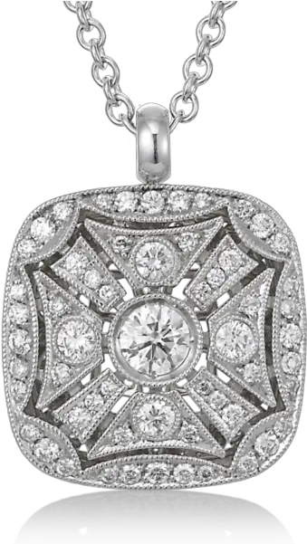 Art Deco Design Diamond Necklace Necklace Png Diamond Chain Png