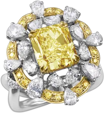 Fancy Yellow Radiant Cut Ring Larry Jewelry Diamond Png Yellow Diamond Png