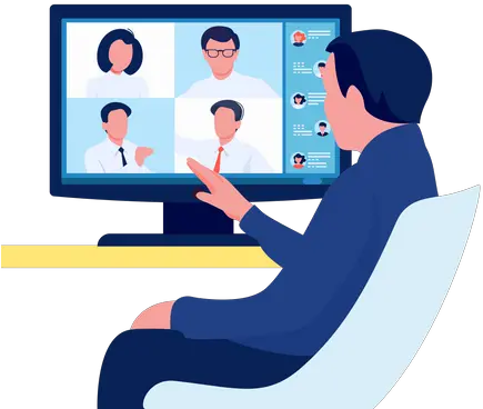 Premium Video Conference Illustration Pack From Network Web Conferencing Png Video Conferencing Icon